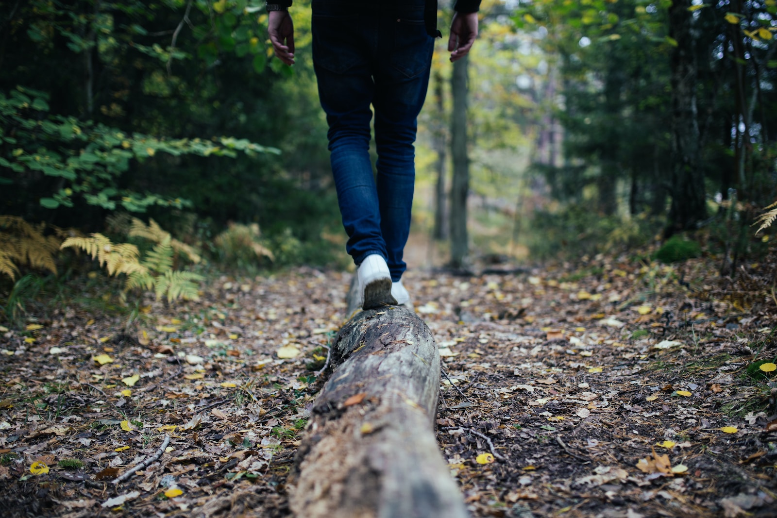 man walking balance